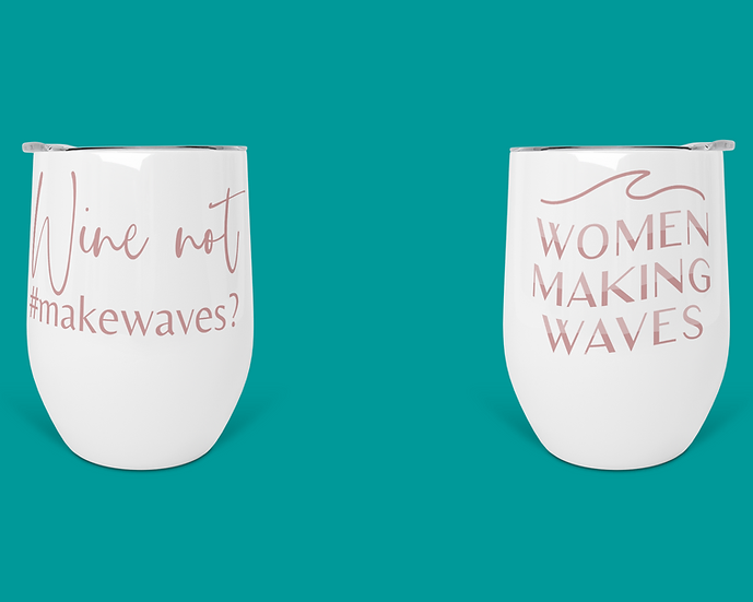 1. Women Making Waves Stainless Steel Wine Tumbler